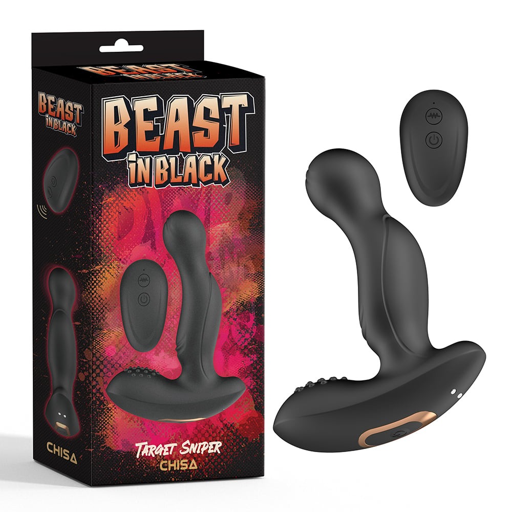 Секс игрушки - Массажер простаты для мужчин Chisa Beast in Black Target Sniper с вибрацией и пультом, черный
