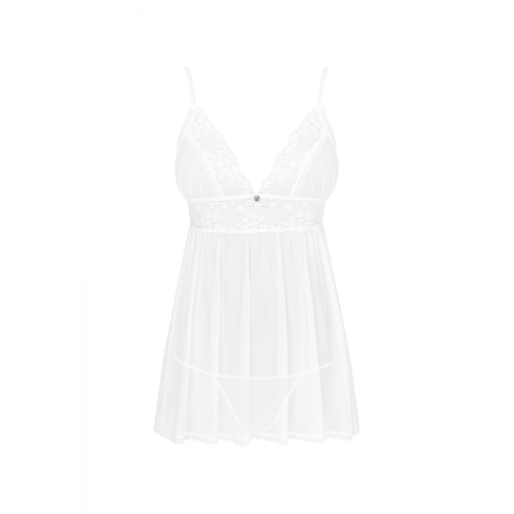 Эротические пеньюары и сорочки - Пеньюар с трусиками Obsessive Heavenlly babydoll & thong XS/S 3