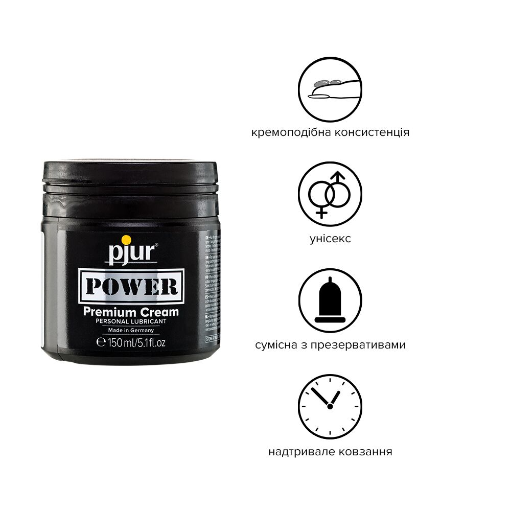 Анальные смазки - Густая смазка для фистинга и анального секса pjur POWER Premium Cream 150мл на гибридной основе 1
