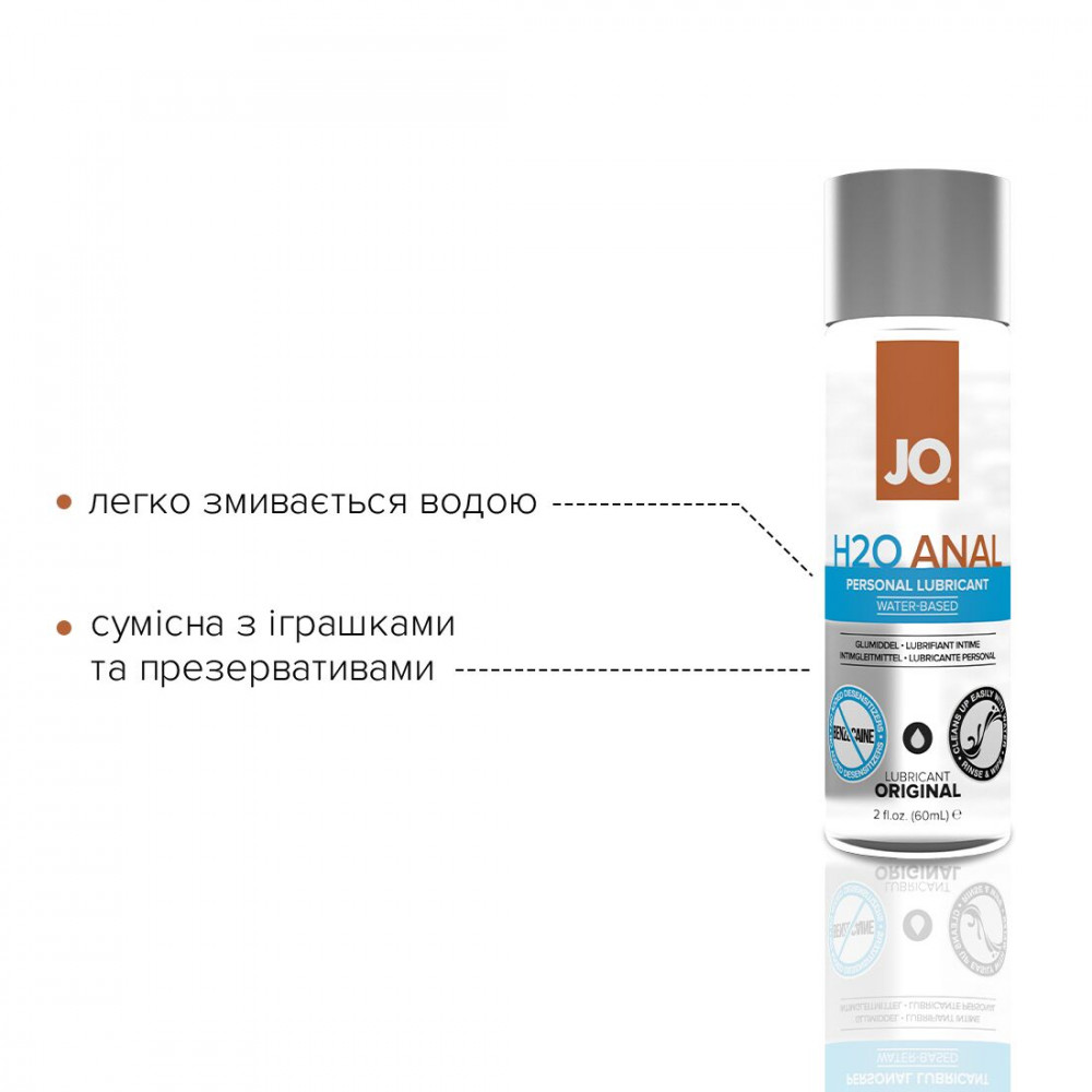 Анальные смазки - Анальная смазка System JO ANAL H2O - ORIGINAL (60 мл) на водной основе, растительный глицерин 3