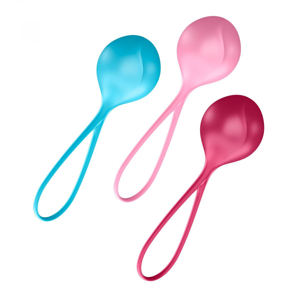 Вагинальные шарики - Вагинальные шарики Satisfyer Strengthening Balls (3шт), диаметр 3,8см, масса 62-82-98г, монолитные