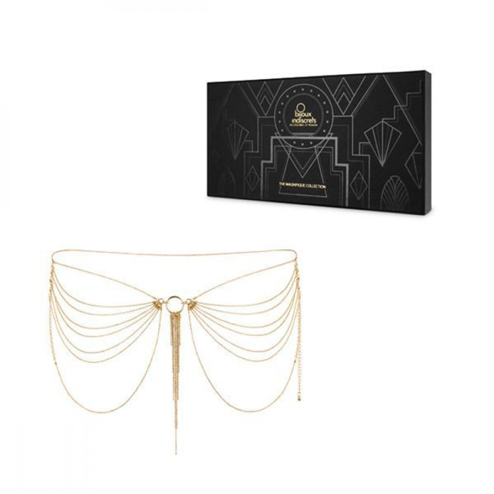 Интимные украшения - Цепочка на трусики или лиф Bijoux Indiscrets MAGNIFIQUE Waist Chain - Gold, украшение на тело 4