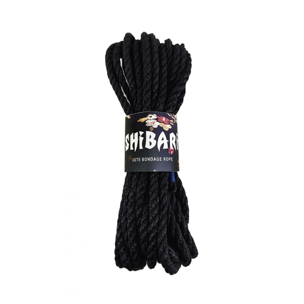 Наручники, веревки, бондажы, поножи - Джутовая веревка для Шибари Feral Feelings Shibari Rope, 8 м черная