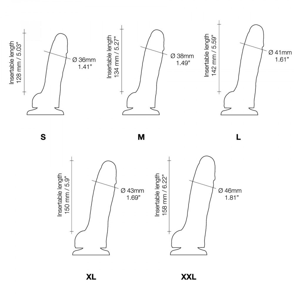 Фаллоимитаторы на присоске, двойные - Реалистичный фаллоимитатор Strap-On-Me Sliding Skin Realistic Dildo Black - S, эффект подвижной кожи 2