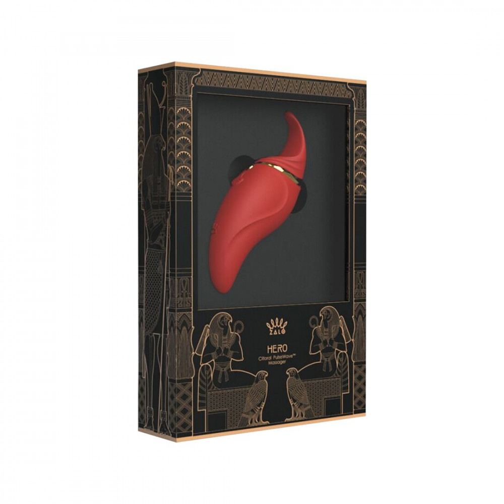 Клиторальный вибратор - Вибратор 2в1 с язычком Zalo — Hero Wine Red, кристалл Swarovski 1