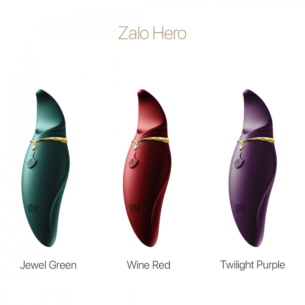 Клиторальный вибратор - Вибратор 2в1 с язычком Zalo — Hero Wine Red, кристалл Swarovski 2