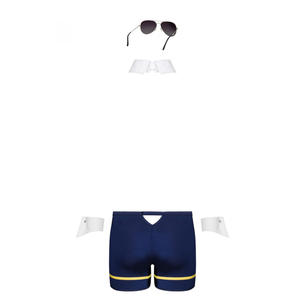 Боди, комплекты и костюмы - Эротический костюм пилота Obsessive Pilotman set 2XL/3XL, боксеры, манжеты, воротник с галстуком, оч 2