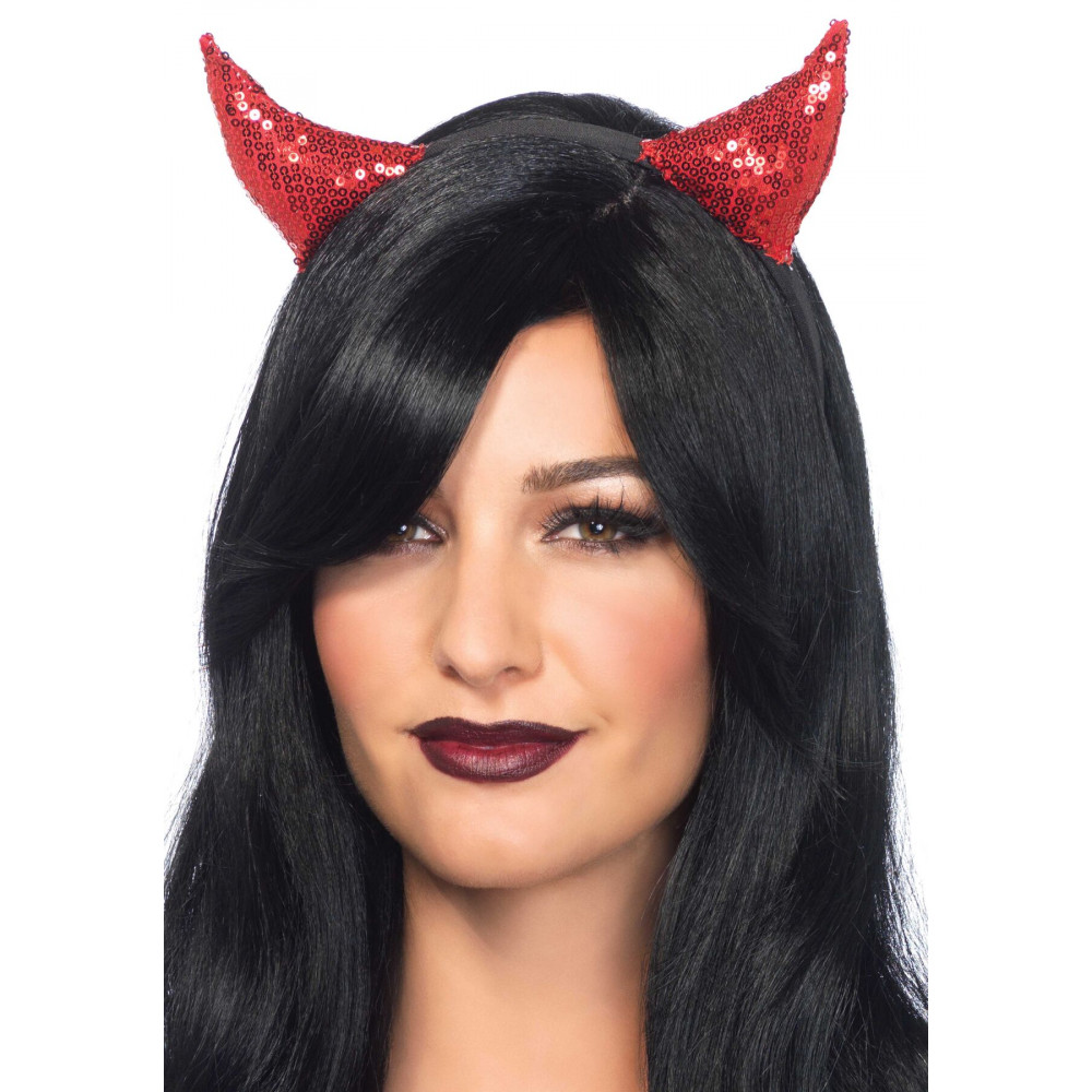 Маски - Дьявольские рожки с пайетками Leg Avenue Sequin devil horns