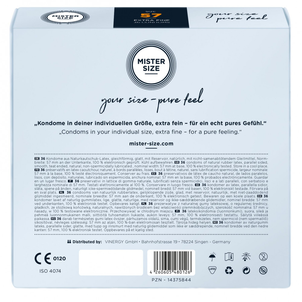 Презервативы - Презервативы Mister Size - pure feel - 57 (36 condoms), толщина 0,05 мм 1