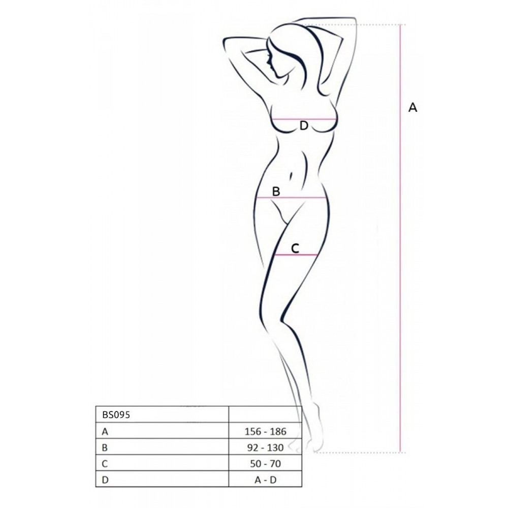 Бодистокинг - Бодистокинг с множеством бретелей Passion BS095 One Size, red, имитация пояса и чулок, с доступом 5