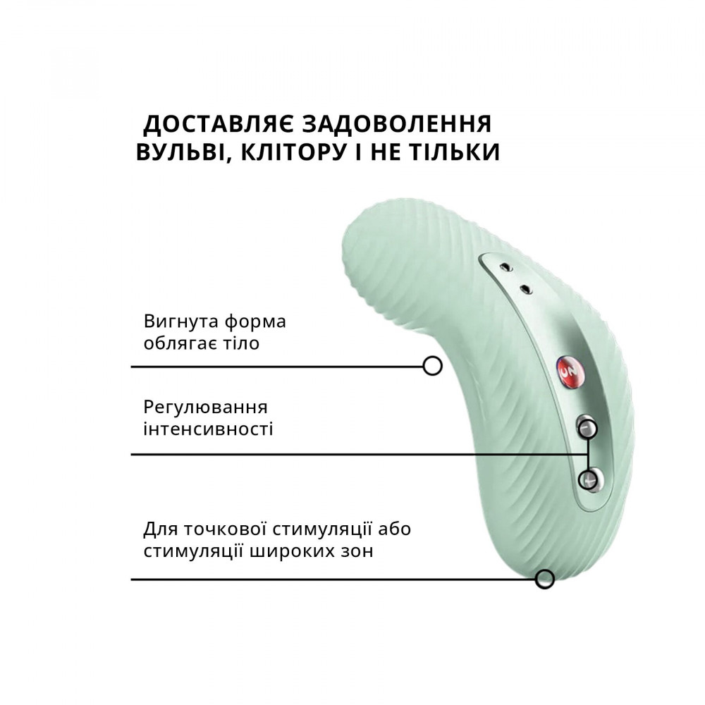Вибраторы вакуумные - Накладной вибратор Fun Factory LAYA III sage green, эффект постукивания пальцем 7