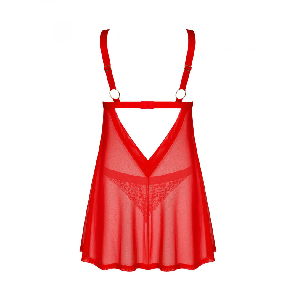Эротические пеньюары и сорочки - Бэби-долл Obsessive Elianes babydoll & thong XS/S 3
