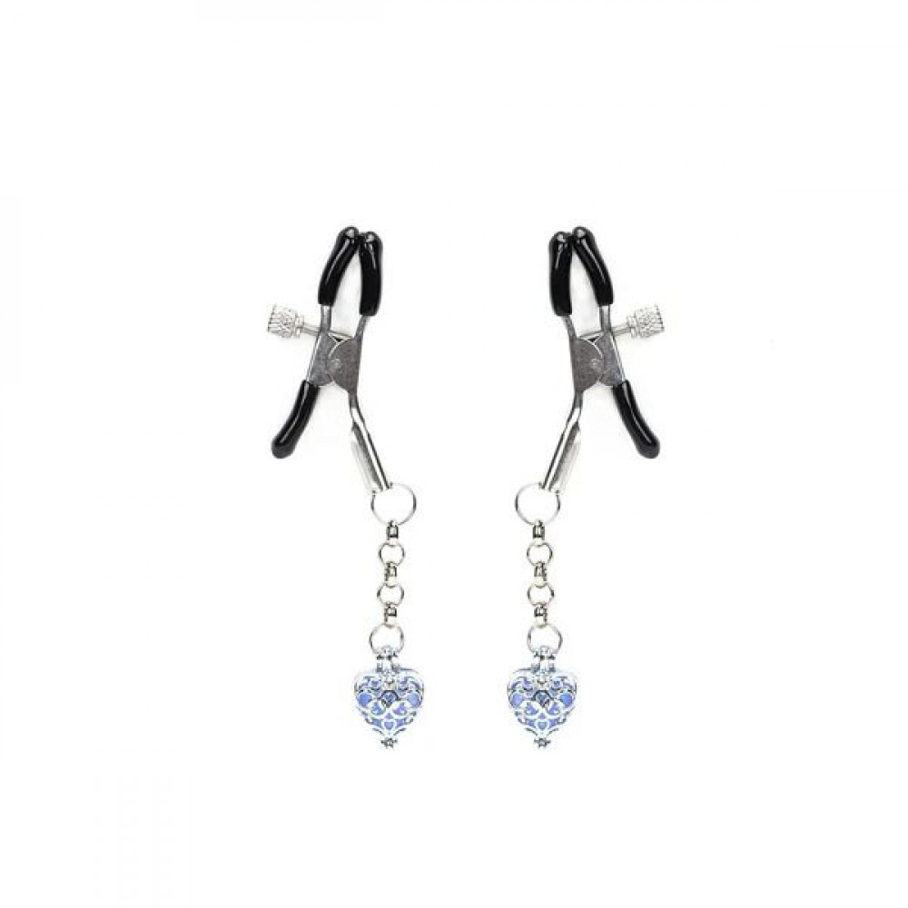 Интимные украшения - Зажимы для сосков Liebe Seele Glow-in-dark Nipple Clamps Blue