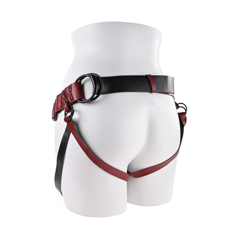 Секс игрушки - Трусики для страпона Sportsheets Saffron Monte Strap On из искусственной кожи, красные 2