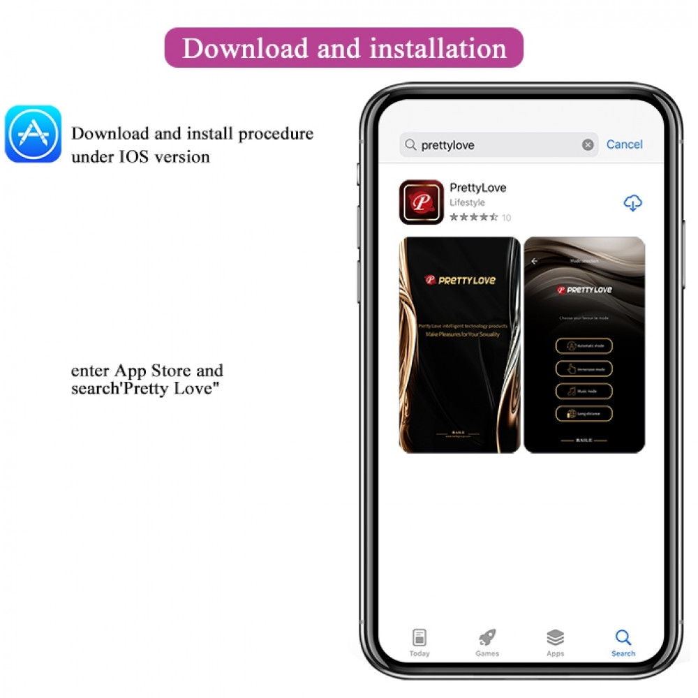 Вибратор - Виброяйцо управляемое смартфоном Pretty Love - Kirk Mobile APP remote control, BI-014654HP 1