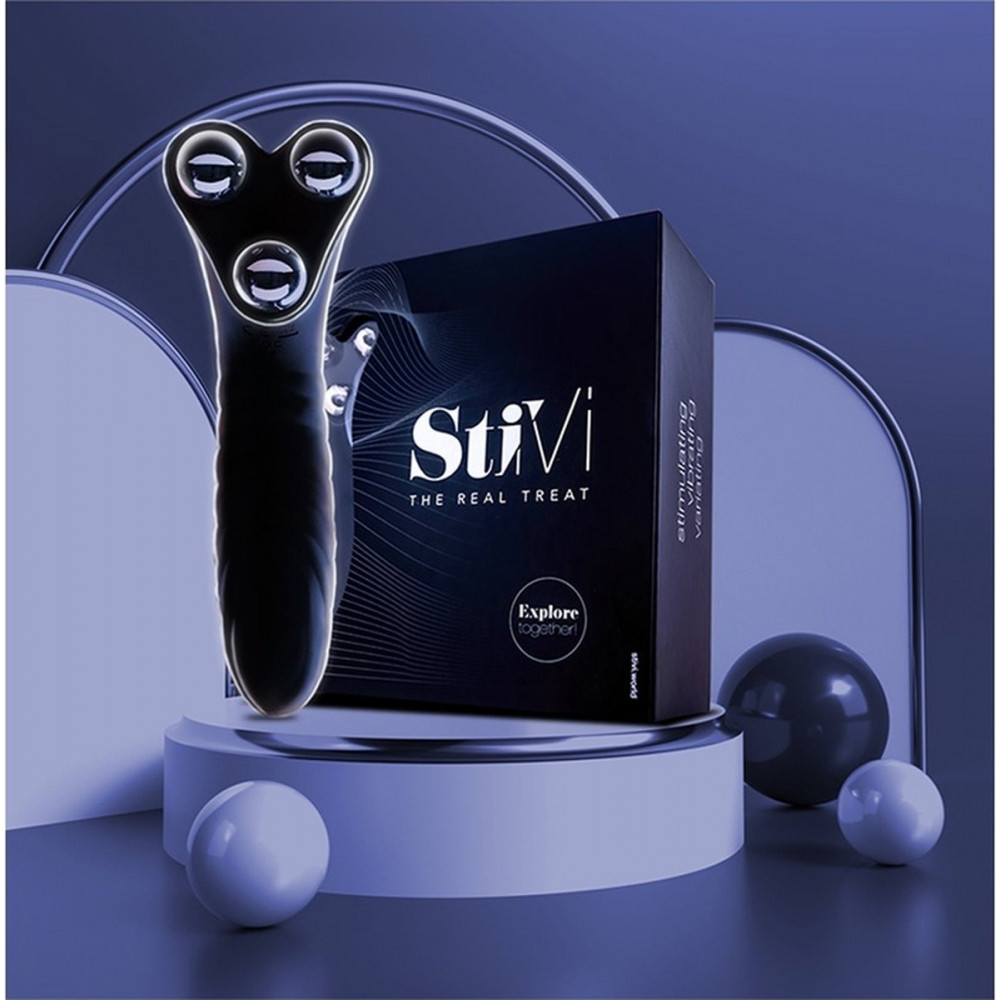Вибратор - Вибратор для пар StiVi - The Real Threat Partner Vibrator - Black 8
