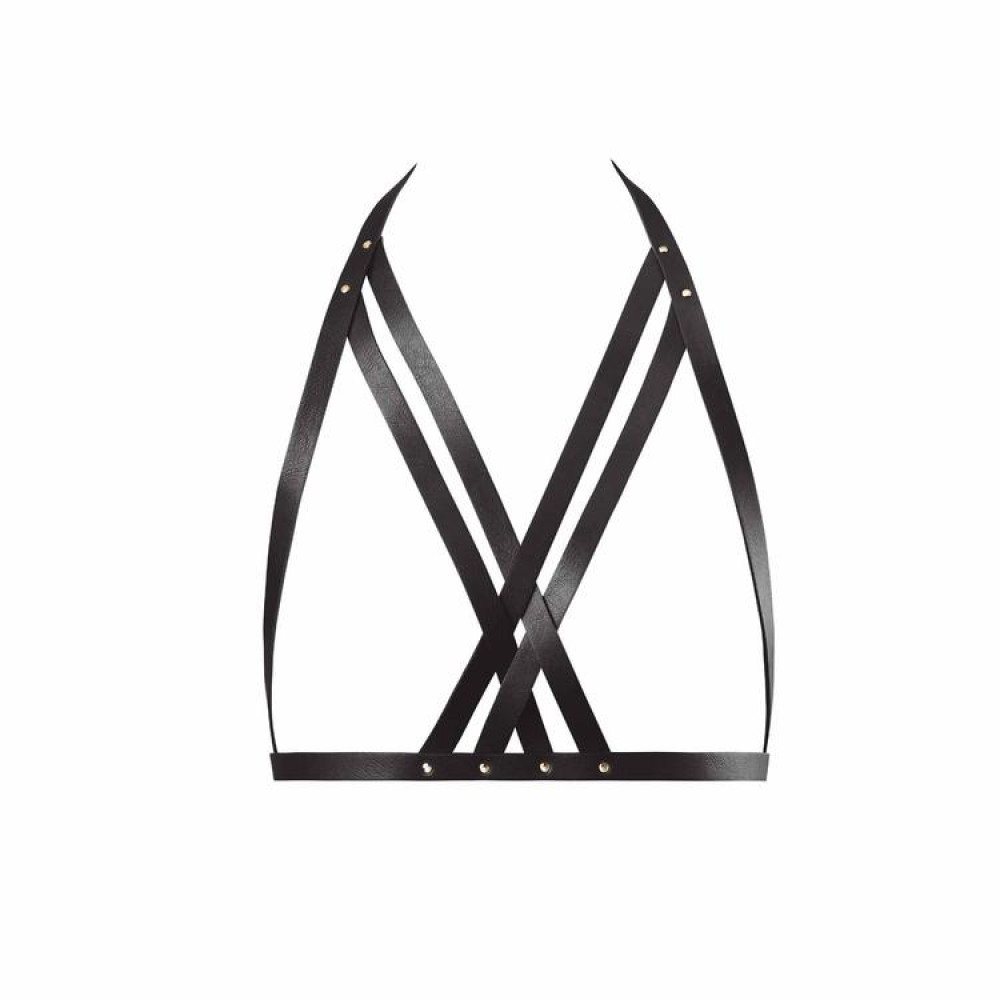 Интимные украшения - Портупея в виде бюста (бра) цвет: черный, MAZE (Испания)  3