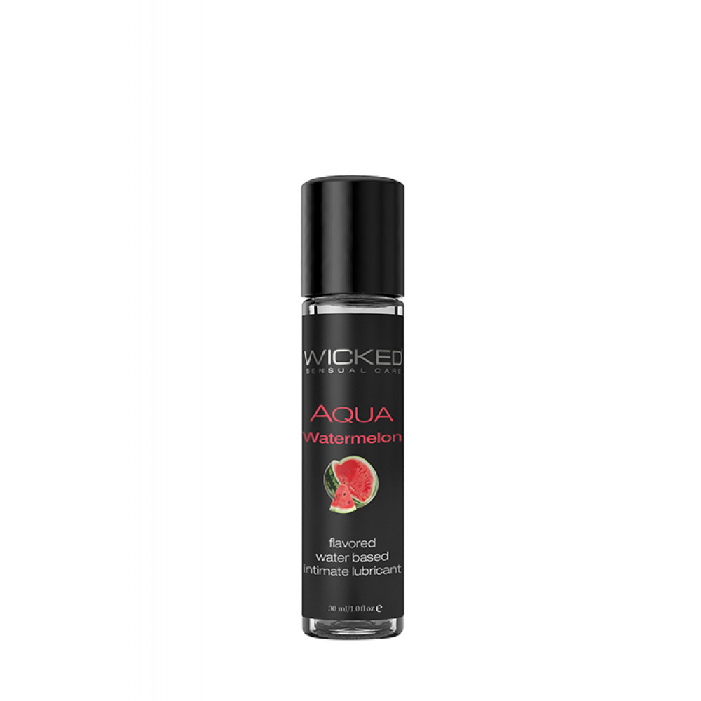 Оральные смазки - Съедобный лубрикант WICKED AQUA WATERMELON FLAVORED 30ML