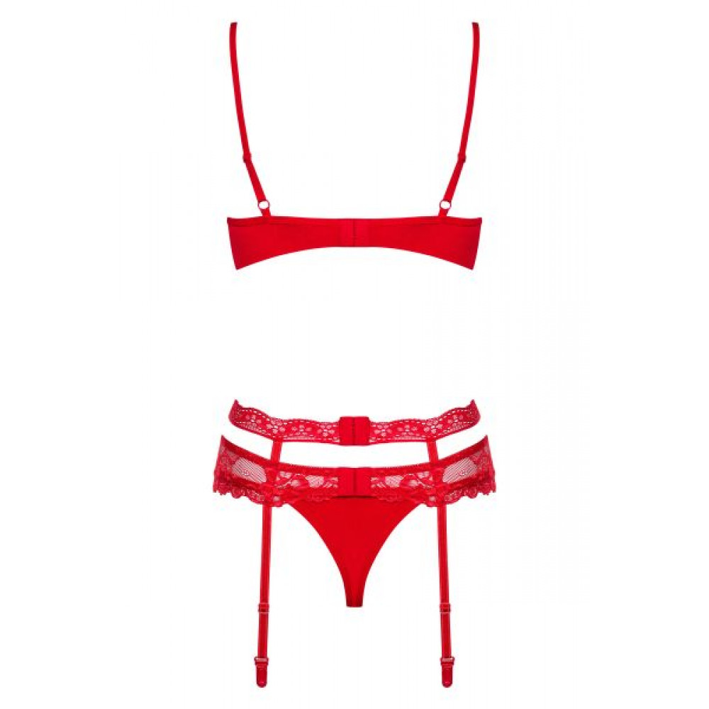 Эротическое белье - Комплект Obsessive Heartina 3 pcs set S/M S\M красный 3