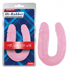 Фаллоимитатор реалистичный двойной Chisa Hi-Rubber 14, розовый