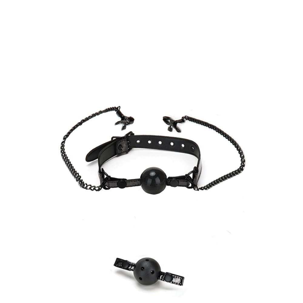 Кляп - Кляп с зажимами для сосков WHIPSMART DIAMOND BLACK