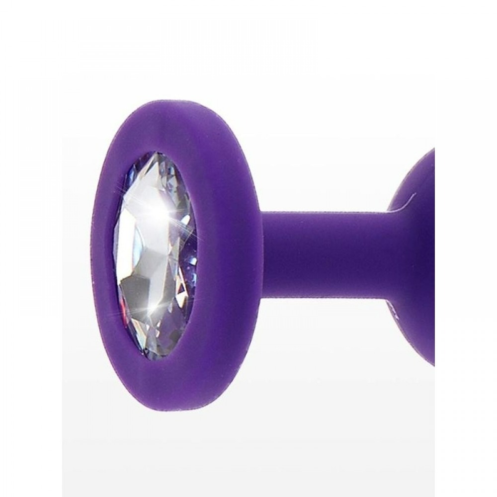 Секс игрушки - Анальная пробка S с кристаллом Toy Joy, фиолетовая, 7 х 2.5 см 2