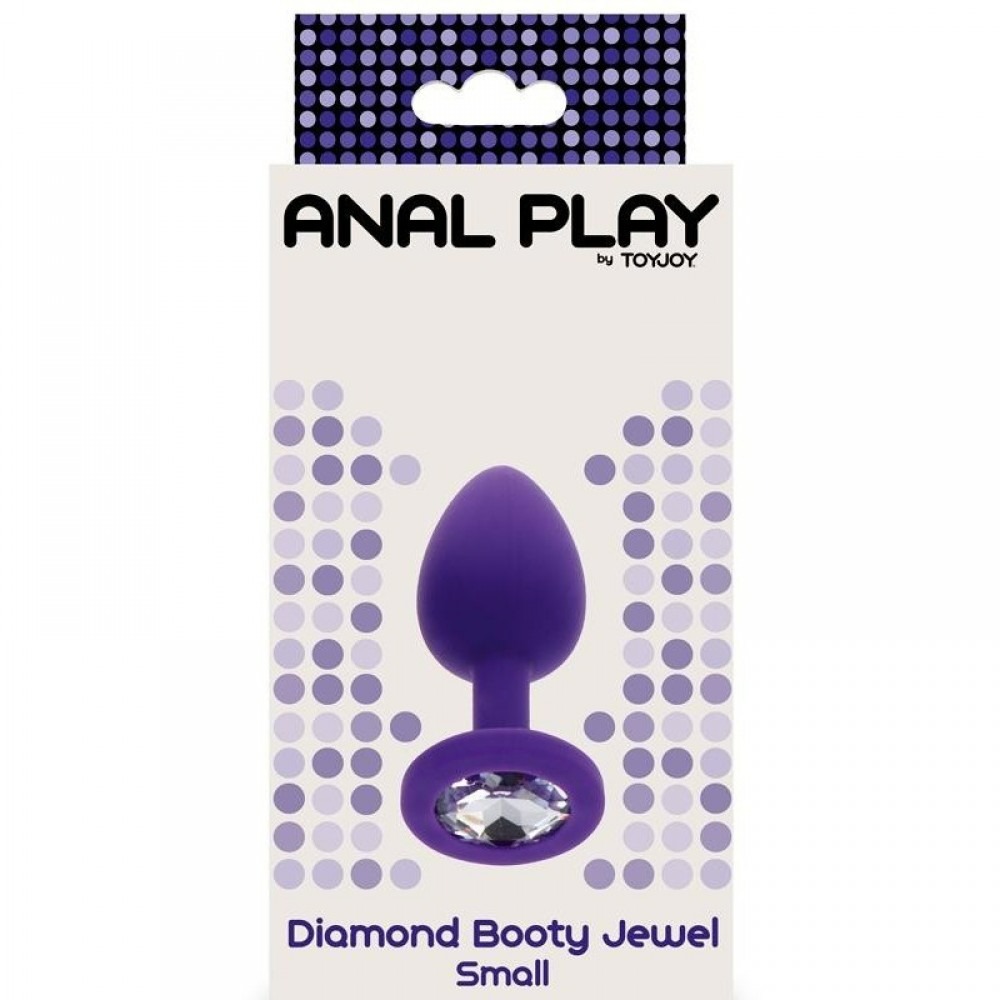 Секс игрушки - Анальная пробка S с кристаллом Toy Joy, фиолетовая, 7 х 2.5 см 3