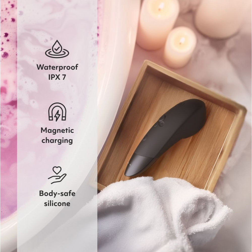 Секс игрушки - Клиторальный вакуумный стимулятор 2 в 1 Womanizer Enhance с вибрацией, черный 11