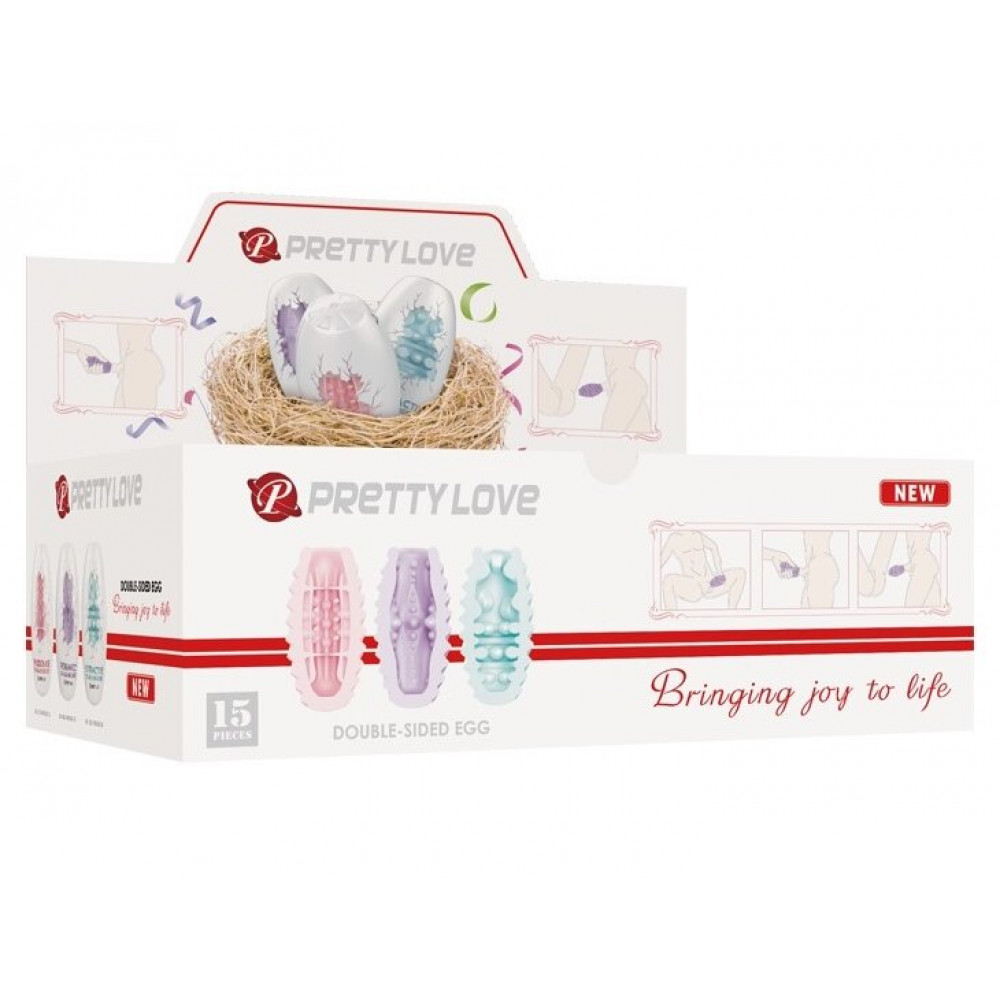 Мастурбаторы вагины - Набор из 15 шт мастурбаторов Pretty Love - Double Sided EGG, BI-014832H 8