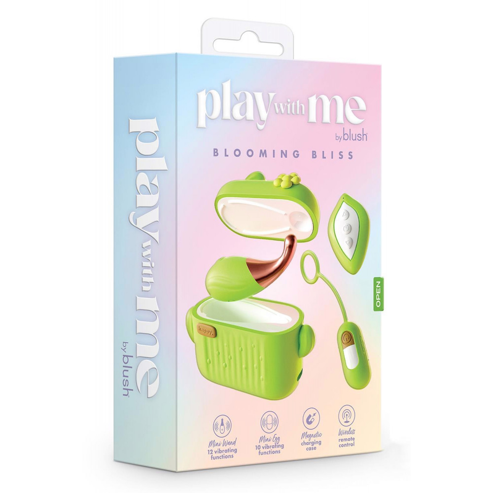 Секс игрушки - Мини-вибраторы в зарядном кейсе Blush Play with Me с пультом, зеленые 4