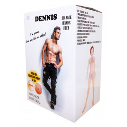 Надувная кукла BOYS of TOYS - DENNIS 3D с вставкой из киберкожи и вибростимуляцией, BS5900003