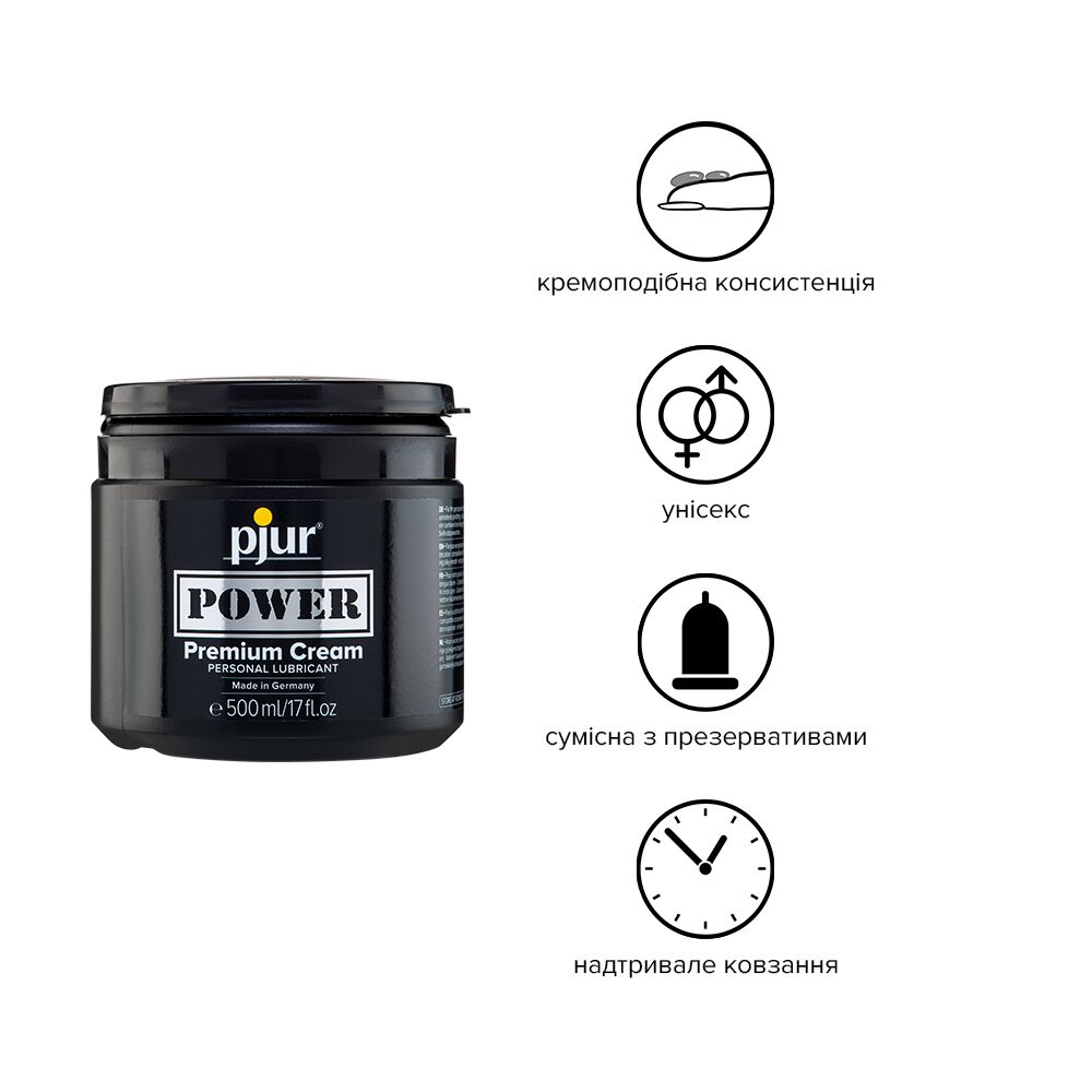 Анальные смазки - Густая смазка для фистинга и анального секса pjur POWER Premium Cream 500 мл на гибридной основе 1
