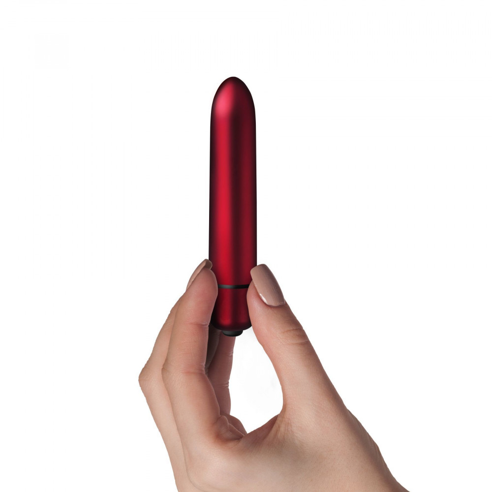 Клиторальный вибратор - Вибропуля Rocks Off RO-90mm 10 Speed Scarlet Velvet матовая, 10 режимов работы, на батарейке 4