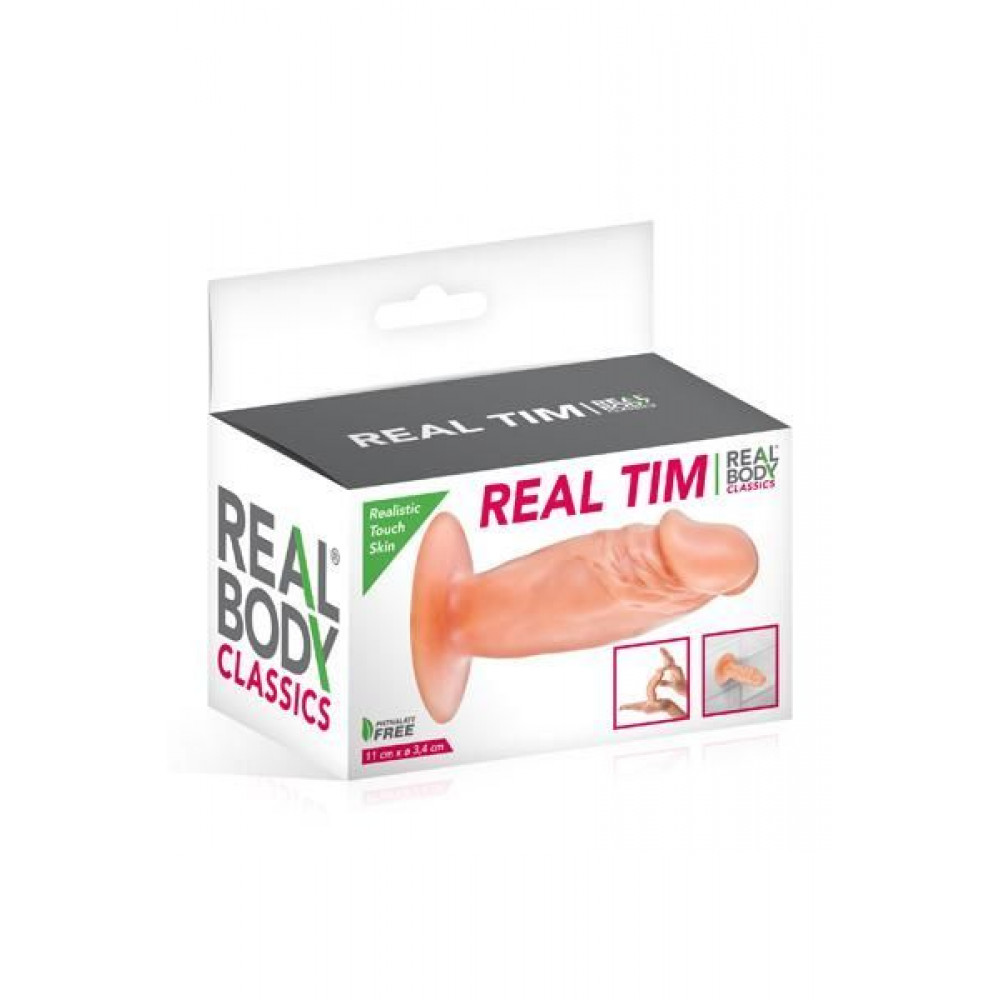 Фаллоимитаторы на присоске, двойные - Фаллоимитатор Real Body - Real Tim Flash, TPE, диаметр 3,4см 1