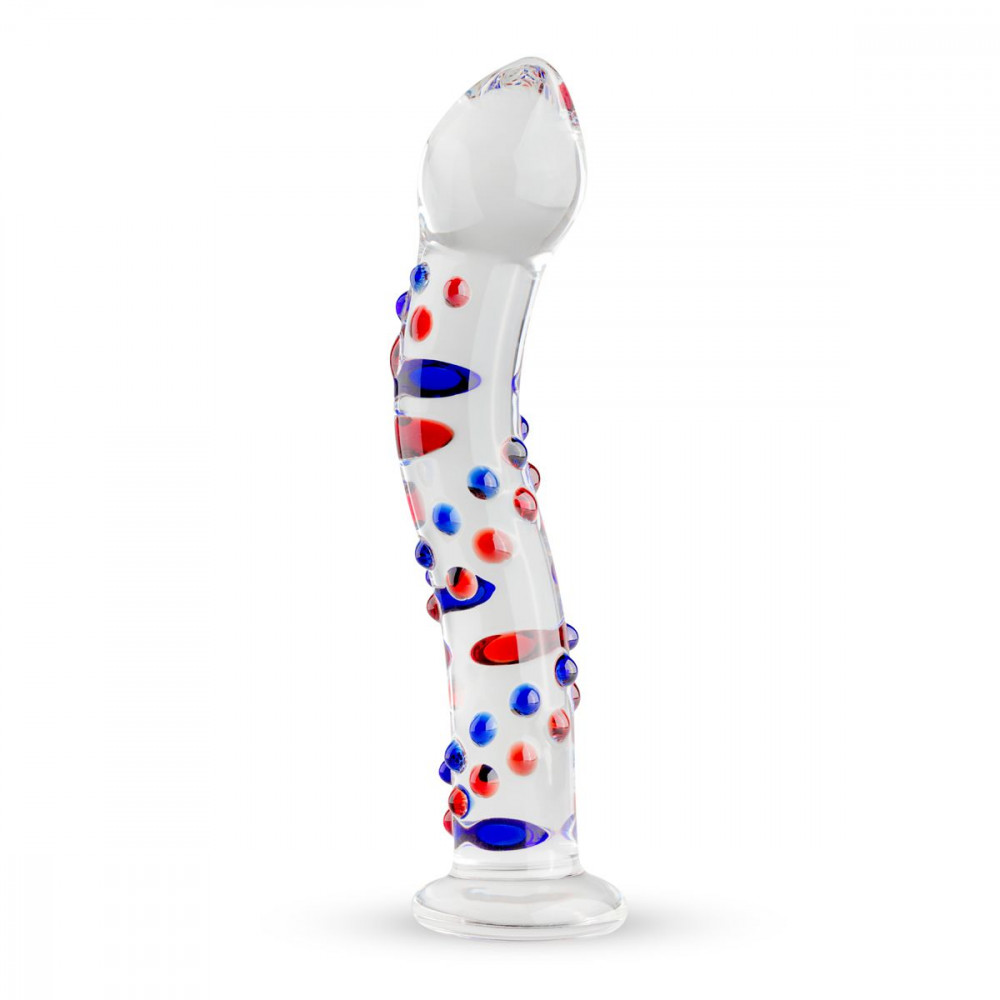Дилдо - Стеклянный дилдо с изгибами и рисунком Gildo Glass Dildo No. 3