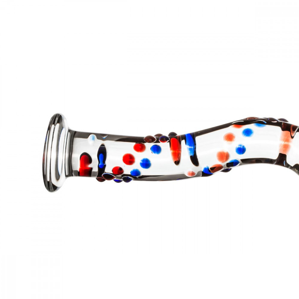Дилдо - Стеклянный дилдо с изгибами и рисунком Gildo Glass Dildo No. 3 7
