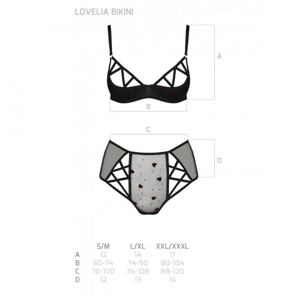 Эротические комплекты - Эротический комплект с рисунком LOVELIA BIKINI black S/M - Passion 1