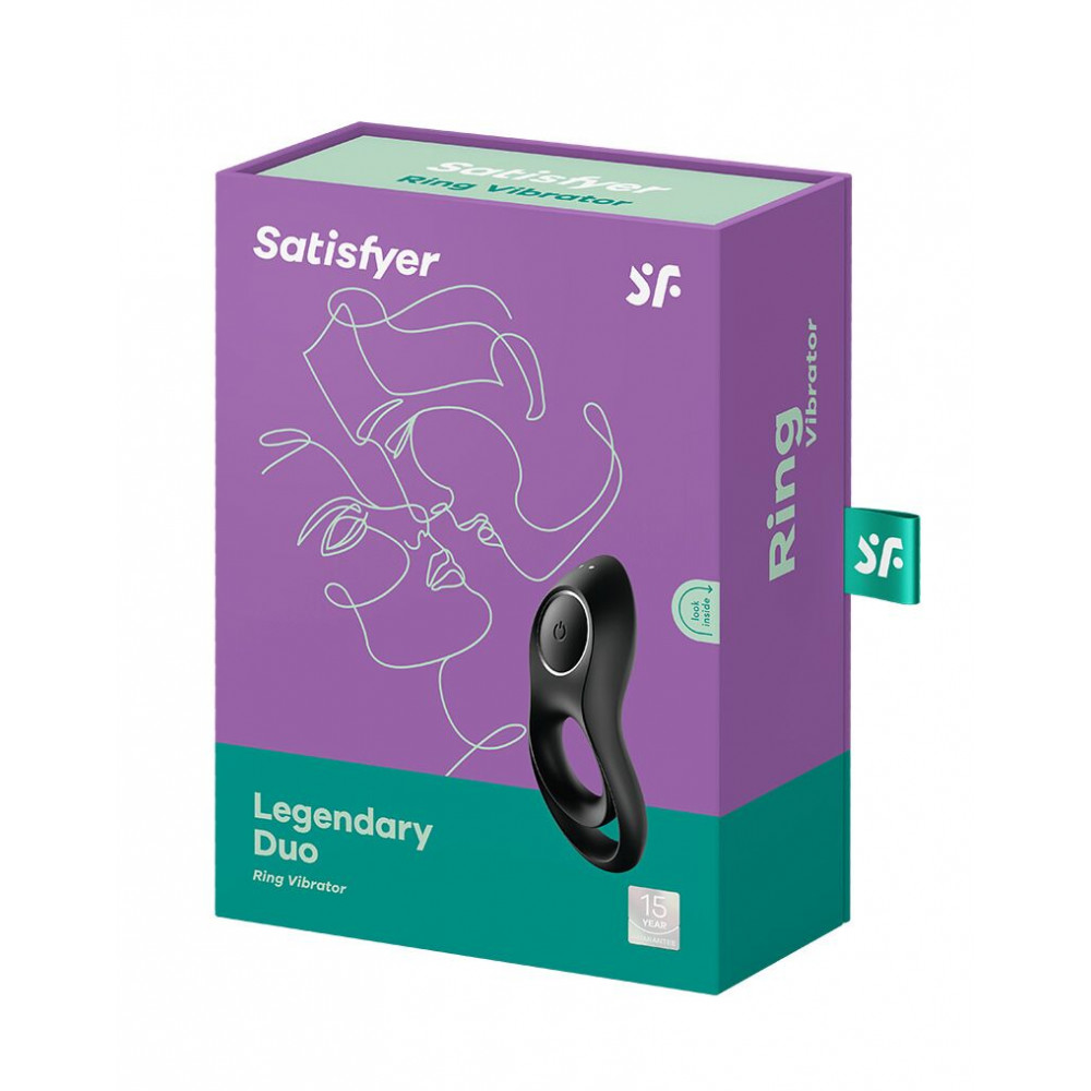 Эрекционные кольца с вибрацией - Эрекционное кольцо с вибрацией Satisfyer Legendary Duo для члена и мошонки 1