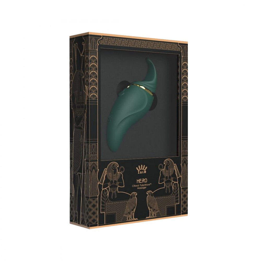 Клиторальный вибратор - Вибратор 2в1 с язычком Zalo — Hero Jewel Green, кристалл Swarovski 1