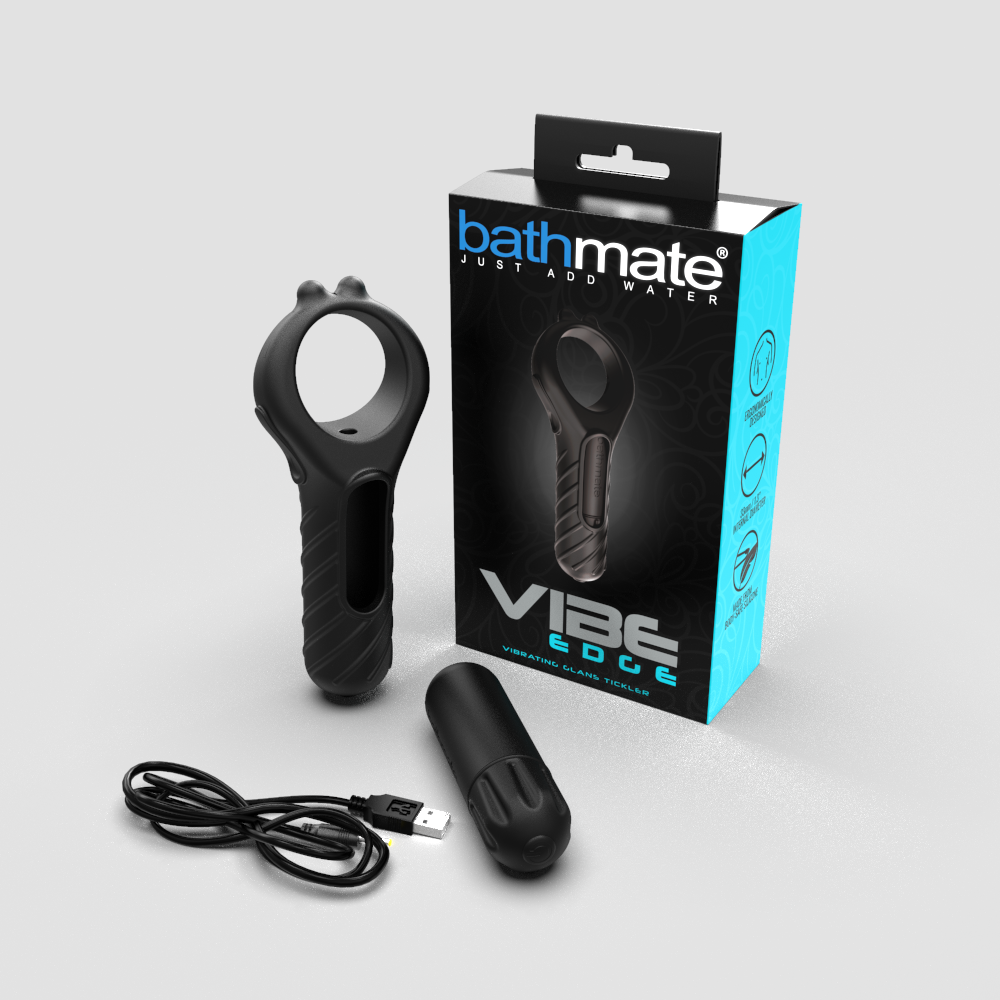 Мастурбаторы с вибрацией - Эрекционное кольцо с вибропулей Bathmate Vibe Edge, перезаряжаемое, 10 режимов 5