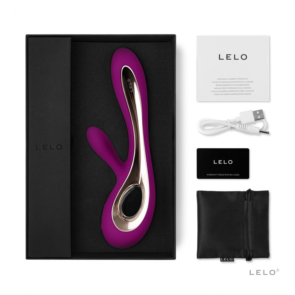 Вибратор-кролик - Вибратор-кролик LELO Soraya 2 Deep Rose, 12 режимов вибрации, до 4 часов работы 2