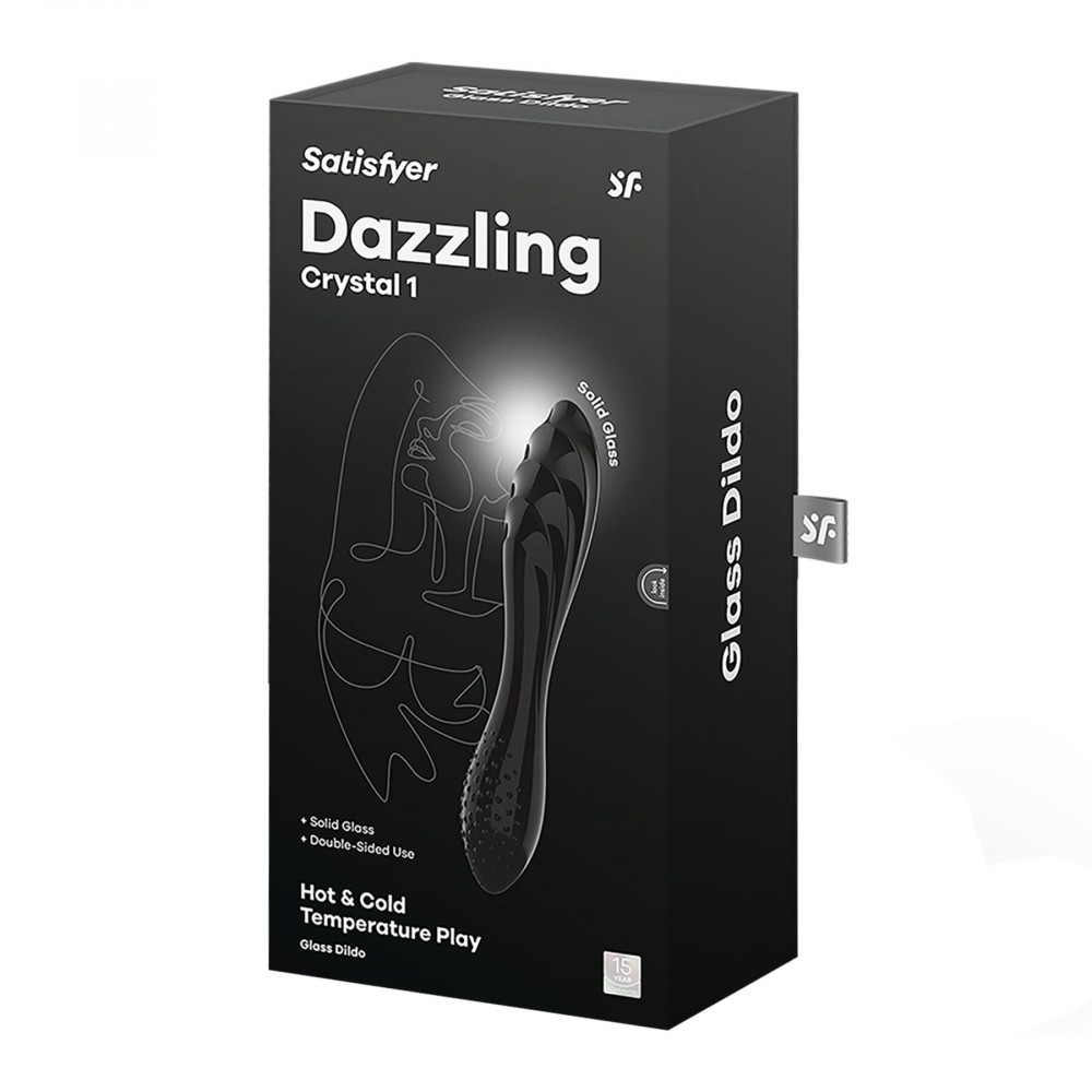 Дилдо - Стеклянный дилдо Satisfyer Dazzling Crystal 1 (Black) 1