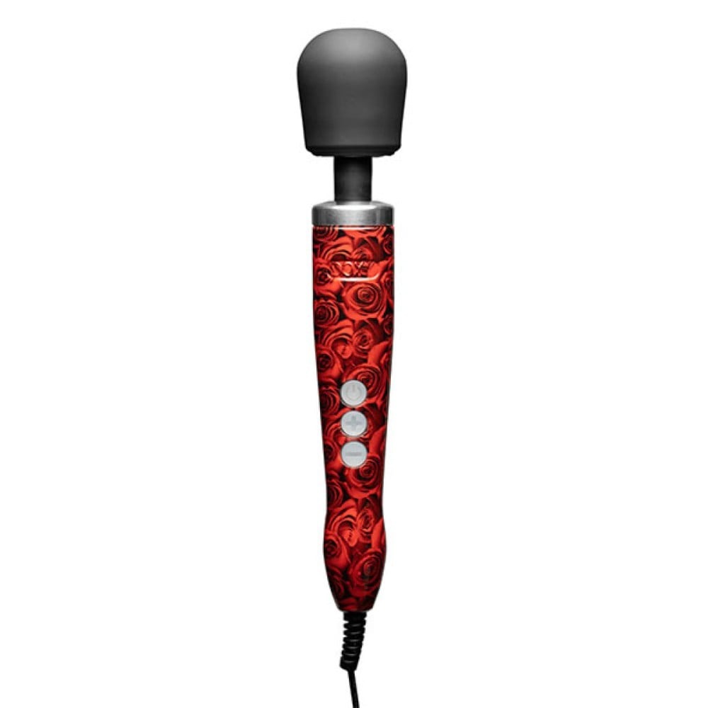 Вибратор - Вибромассажер Doxy Die Cast Rose Pattern, с розами, красный