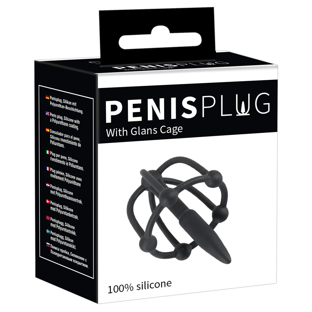 БДСМ игрушки - Уретральный катетер с клеткой для головки P.Plug