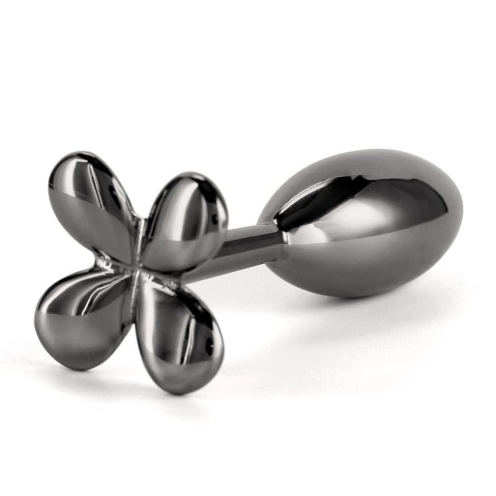 Секс игрушки - Анальная пробка металлическая NS Novelties Rear Assets Clover, черная 1