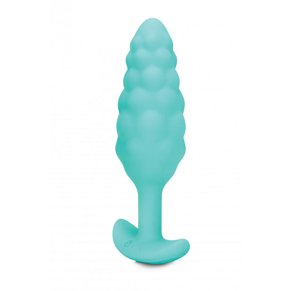 Секс игрушки - Анальная пробка с вибрацией B-Vibe Texture Bump, рельефная,голубая 7