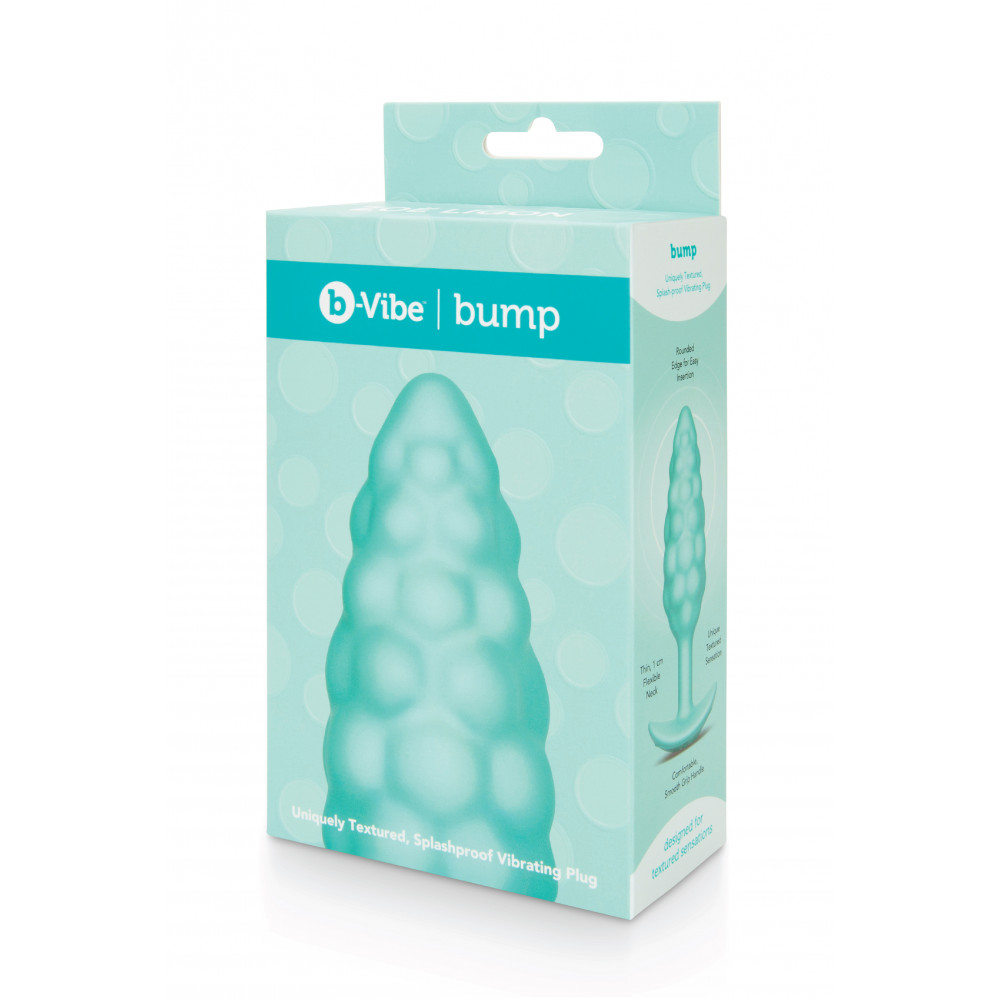 Секс игрушки - Анальная пробка с вибрацией B-Vibe Texture Bump, рельефная,голубая 2
