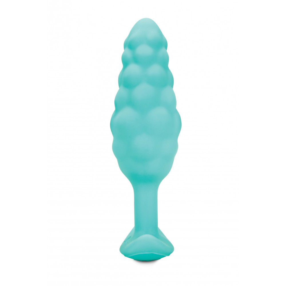 Секс игрушки - Анальная пробка с вибрацией B-Vibe Texture Bump, рельефная,голубая 6
