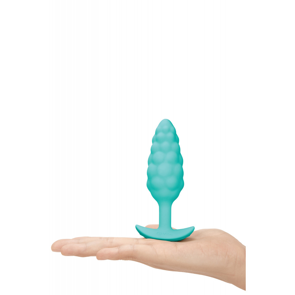 Секс игрушки - Анальная пробка с вибрацией B-Vibe Texture Bump, рельефная,голубая 5