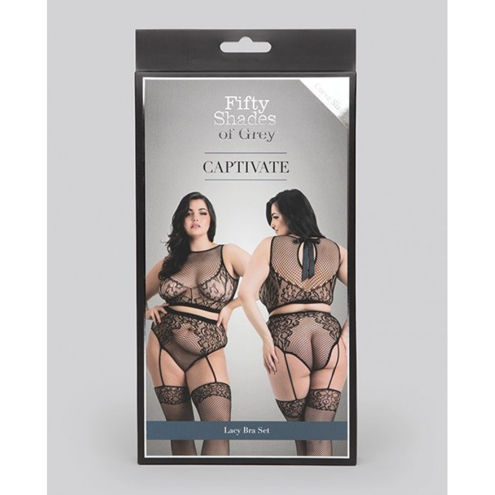 Бодистокинг - Ажурный комплект Fifty Shades Of Grey Captivate Lacy Bra Set Black O-s Curve 1